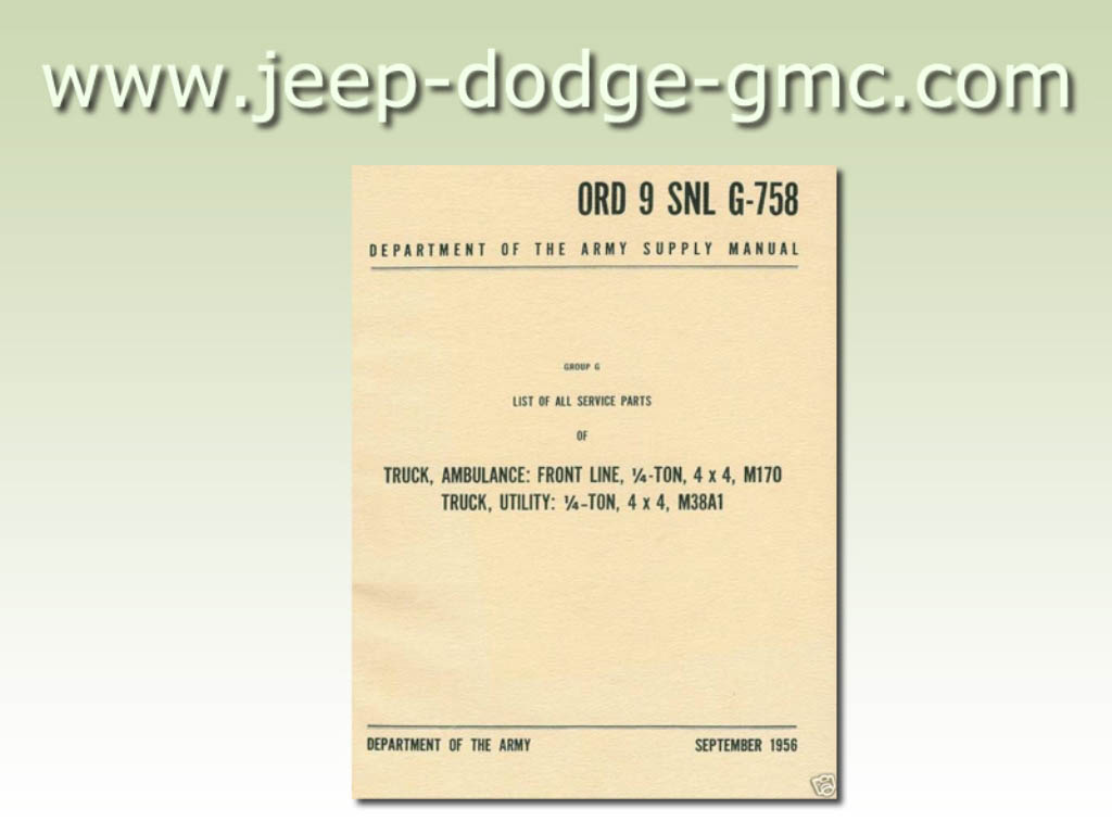 Jeep Village Catalogue Pièce Jeep Willys M38a1
